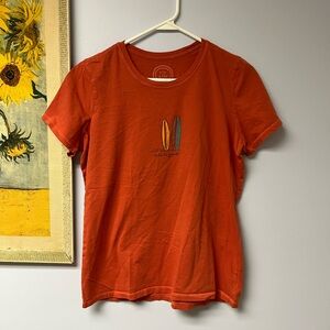 Life is good surf board Orange Graphic T-Shirt